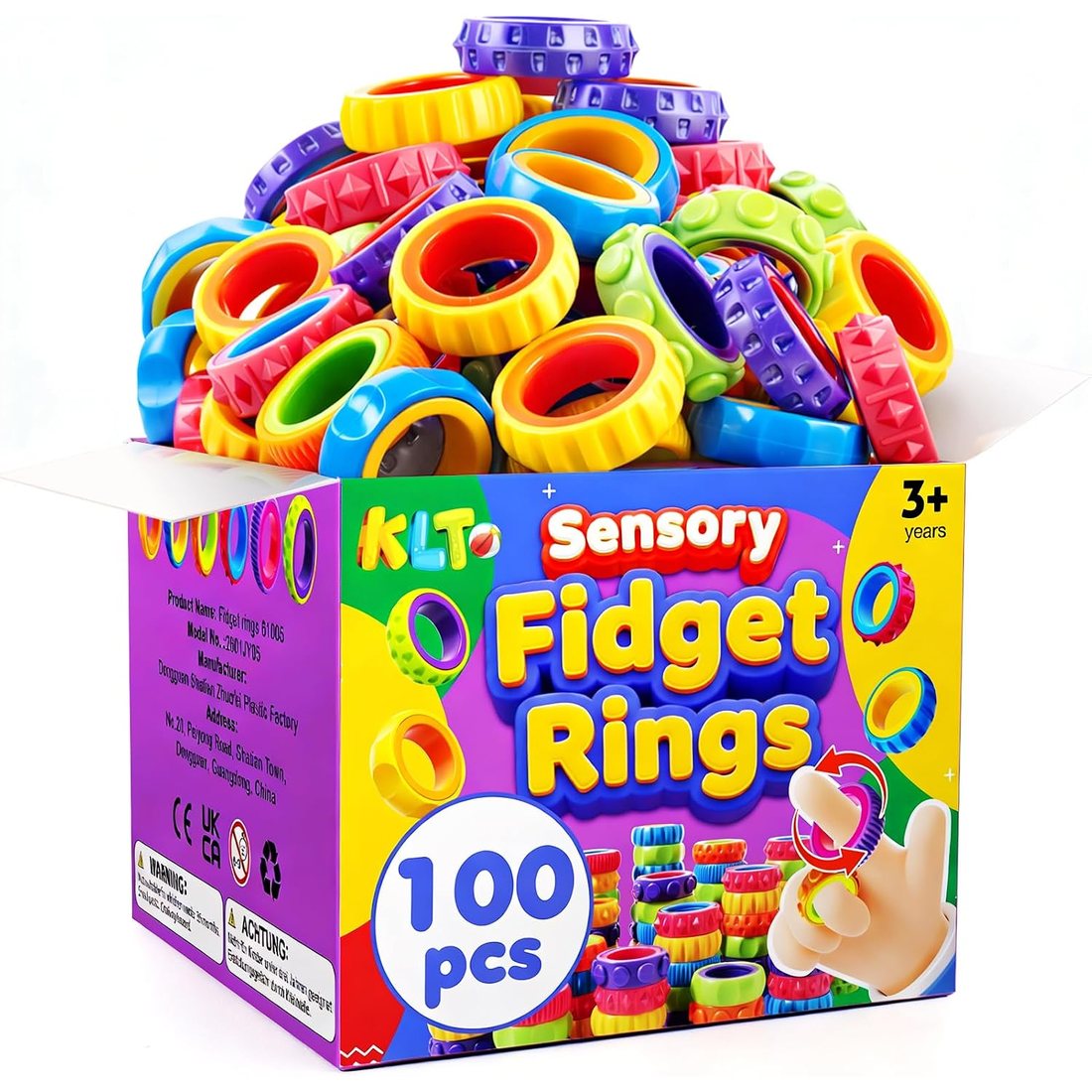 KLT Dual-Ring Spinner Rings, 100 Pack