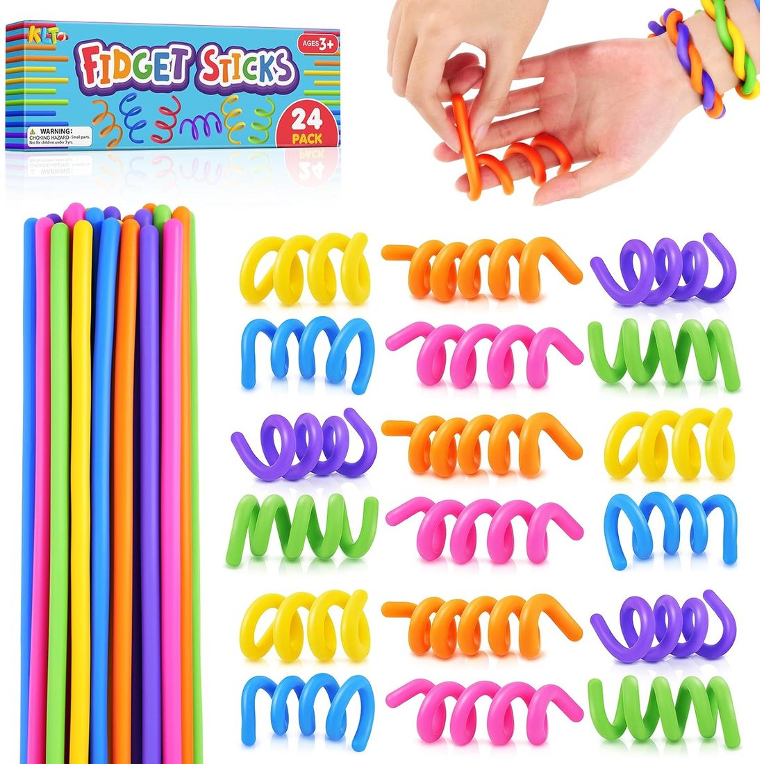 KLT Long Creative Fidget Sticks, 24 Pack