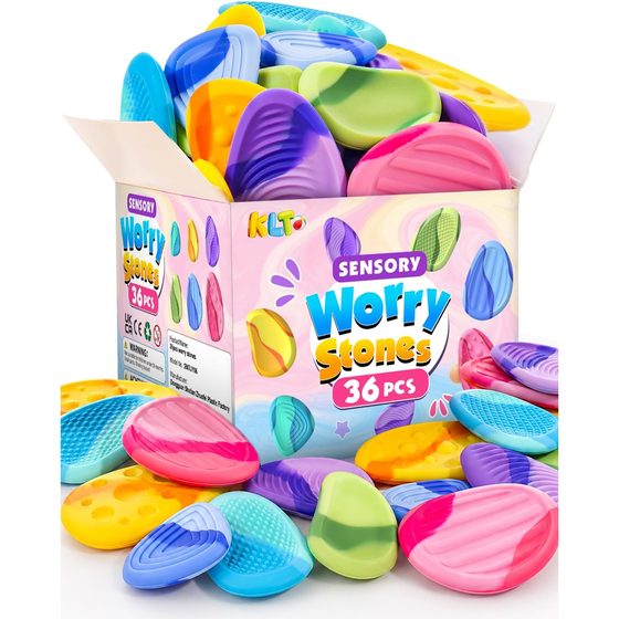 KLT Multicolor Texture Sensory Stones, 36 Pack
