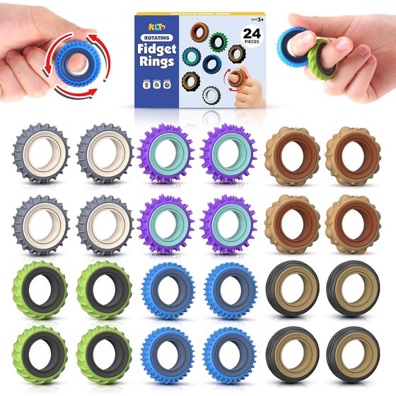 KLT Two-Part Spinner Rings, 24 Pack